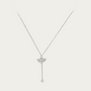 Blisse Allure Sterling Silver Fan Shaped Lariat Necklace