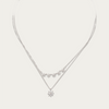 Blisse Allure Sterling Silver Clavicle Layered Flower Necklace