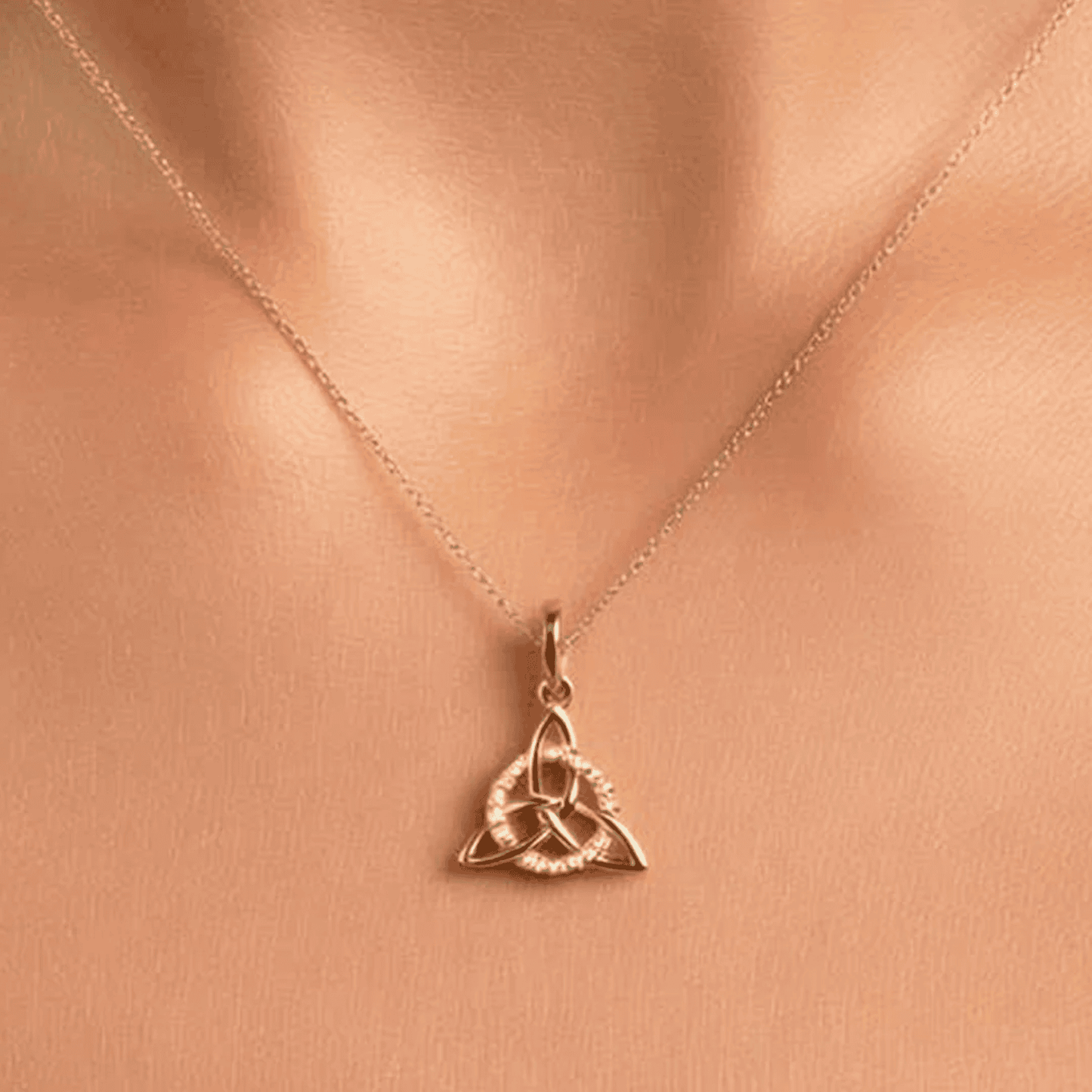 Celtic Triangle Knot Gold Pendant