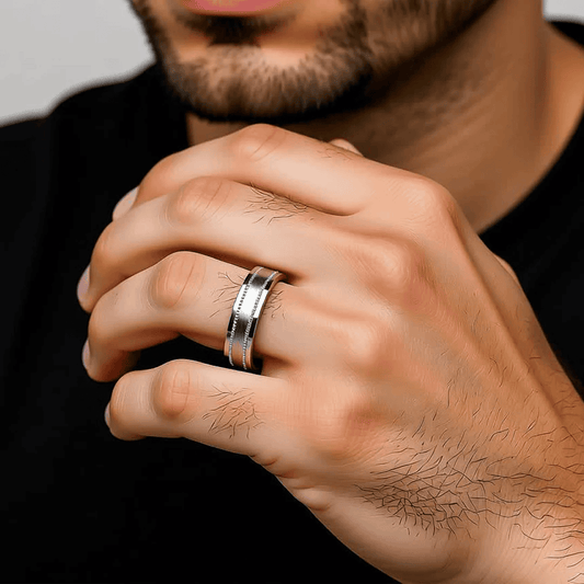 Men's Ring with Beaded Edge Detailing - Blisseallure.in