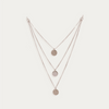 Three Layered Necklace with Three toned Charms