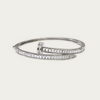 Blisse Allure Sterling Silver Overlap Baguette Cubic zirconia Bangle