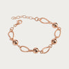 Rose Gold Fancy Pear Shaped link Bracelet - Blisseallure.in