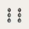 Semi precious Smoky Quartz And White Cz drop earrings