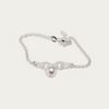 Blisse Allure Sterling Silver Bracelet with Pear shape links and Pearl drop