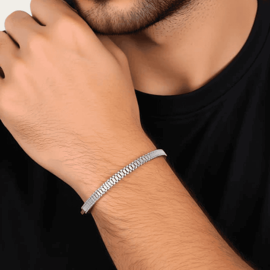 Iced Chain Bracelet with CZ Stones - Men