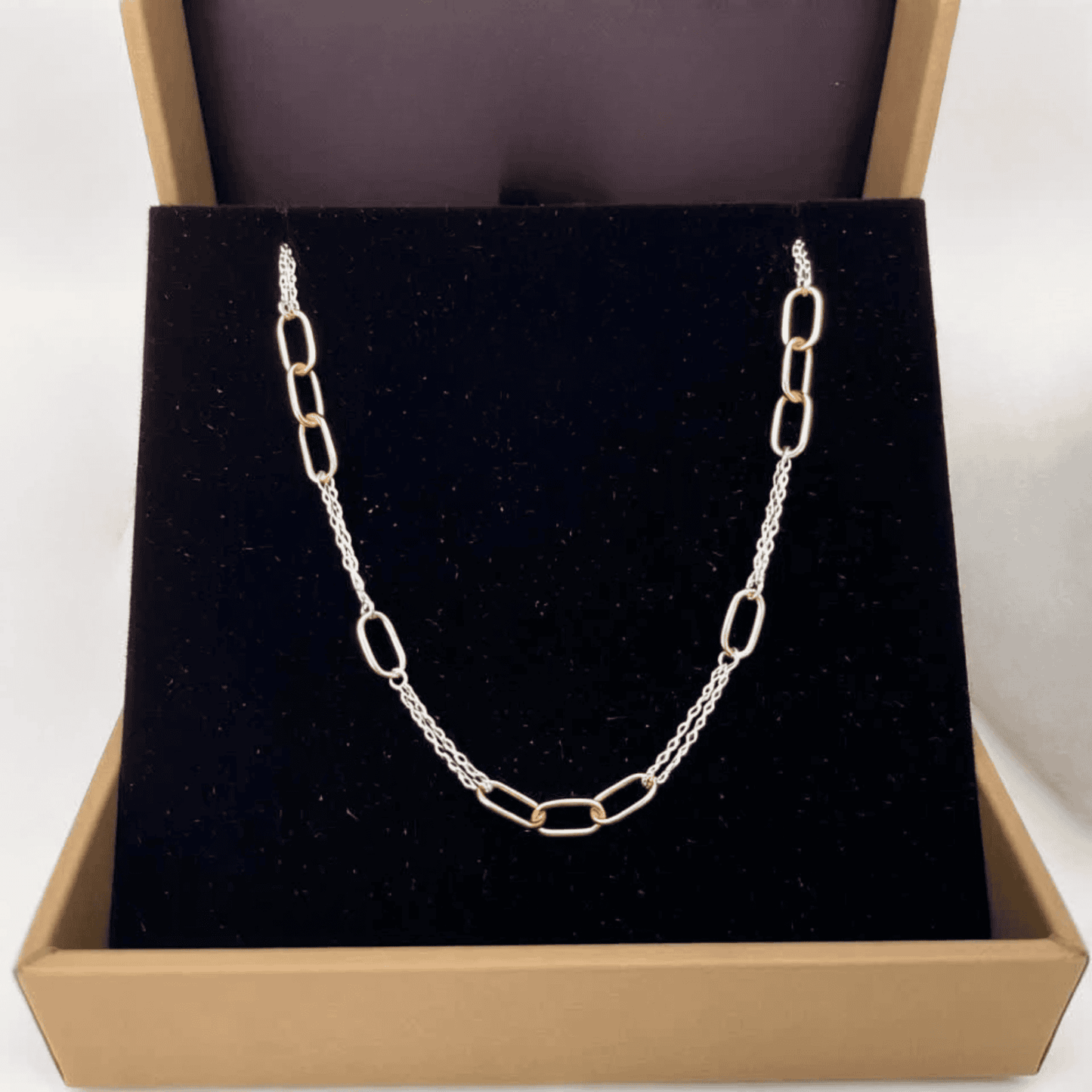 Two Toned Necklace with Double chain Necklace