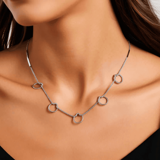 Necklace with 5 circular charms