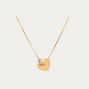Dangling Heart of Gold with Pearl Drop Necklace