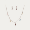 Multi Stone Studded Charms Necklace Set