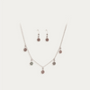 Multi Stone Studded Star Charms Necklace Set
