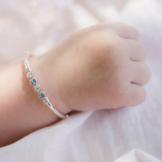 Blisse Allure Sterling Fantasia Baby Blue Bangle