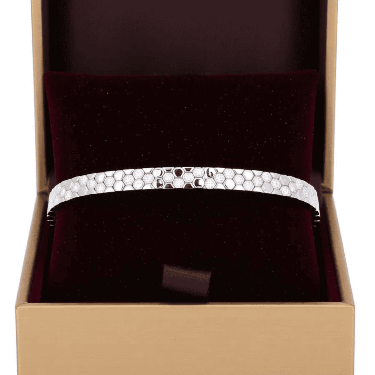 Hexagon-Link Bracelet with CZ Stones - Men