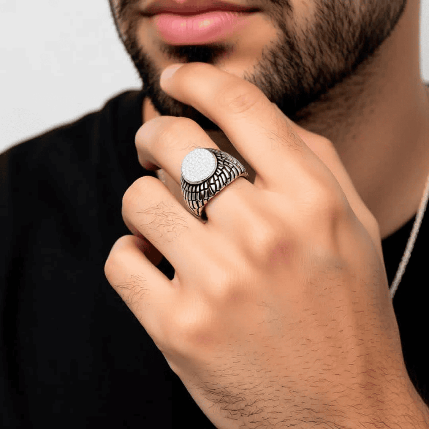 Men’s Ring with Sparkling Diamond Detailing - Blisseallure.in