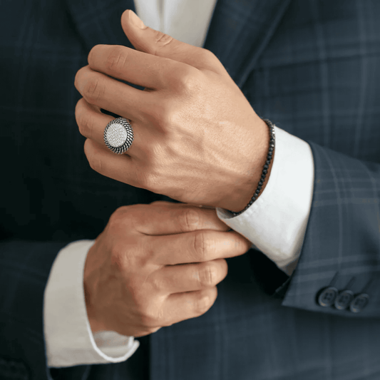 Men’s Ring with Sparkling Diamond Detailing - Blisseallure.in