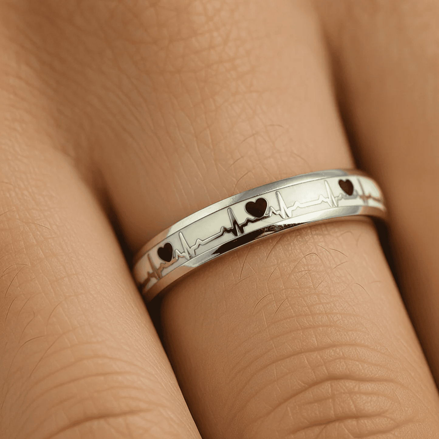 Promise Ring with Heartline Pattern For Men - Blisseallure.in