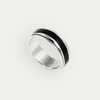 Band Ring with Rotating Black Inlay for Men - Blisseallure.in