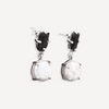 Black Tourmaline and Mother of Pearl 925 Sterling Silver Earrings