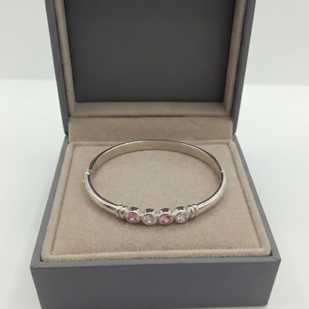 Blisse Allure Sterling Fantasia Baby Pink Bangle