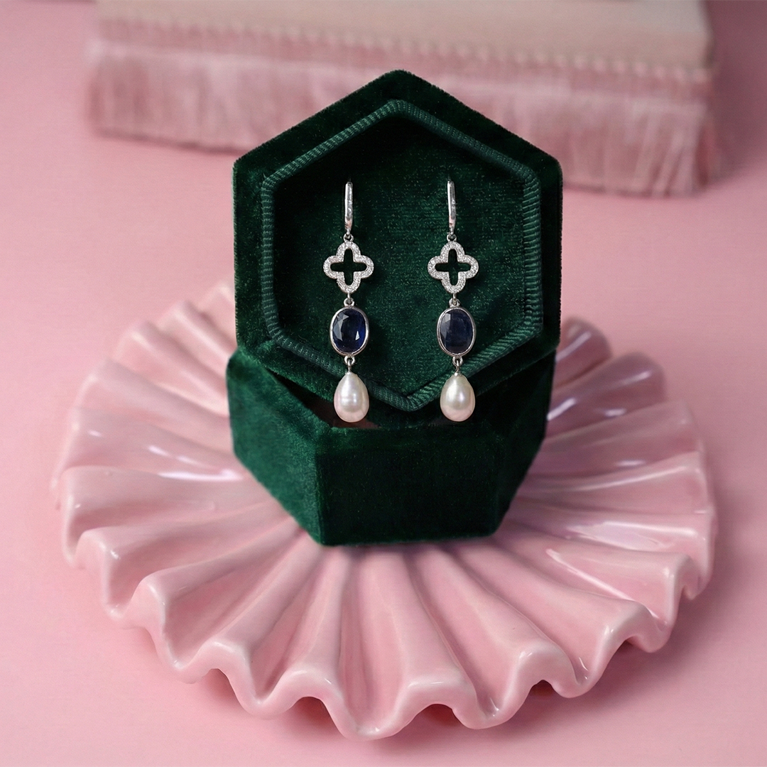 Blisse Allure Sapphire and Pearl Dangler