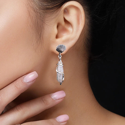 Baroque Pearl Shell Drop 925 Sterling SIlver Earrings & Pendant Set