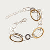 Two Tone Pear Shaped link Bracelet - Blisseallure.in
