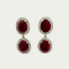Blisse Allure Sterling Silver Ruby Talpe Danglers with White CZ