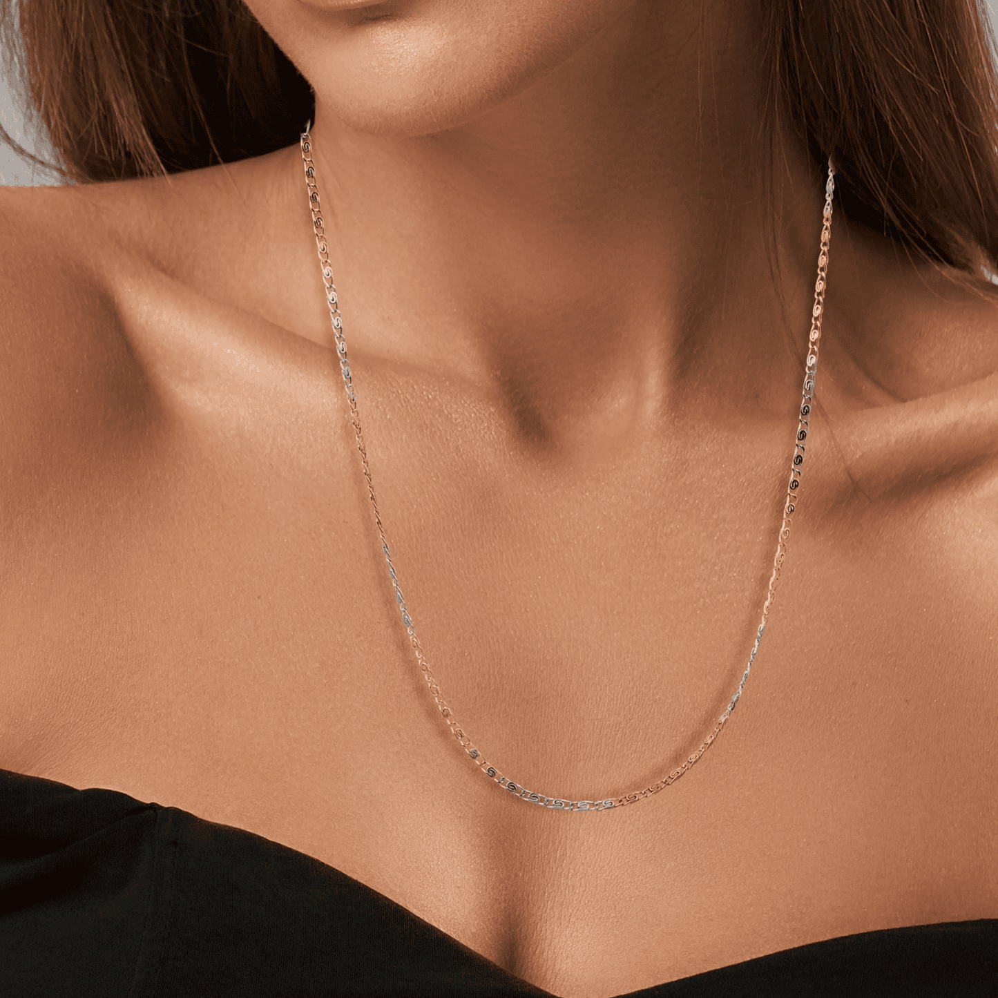 Triple Tone Fine Link Chain Necklace for Women - Blisseallure.in