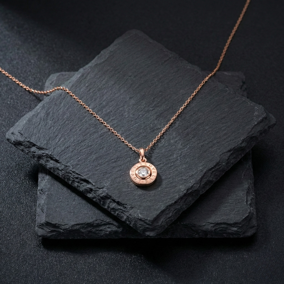 Blisse Allure Rose Gold Love Pendant Necklace