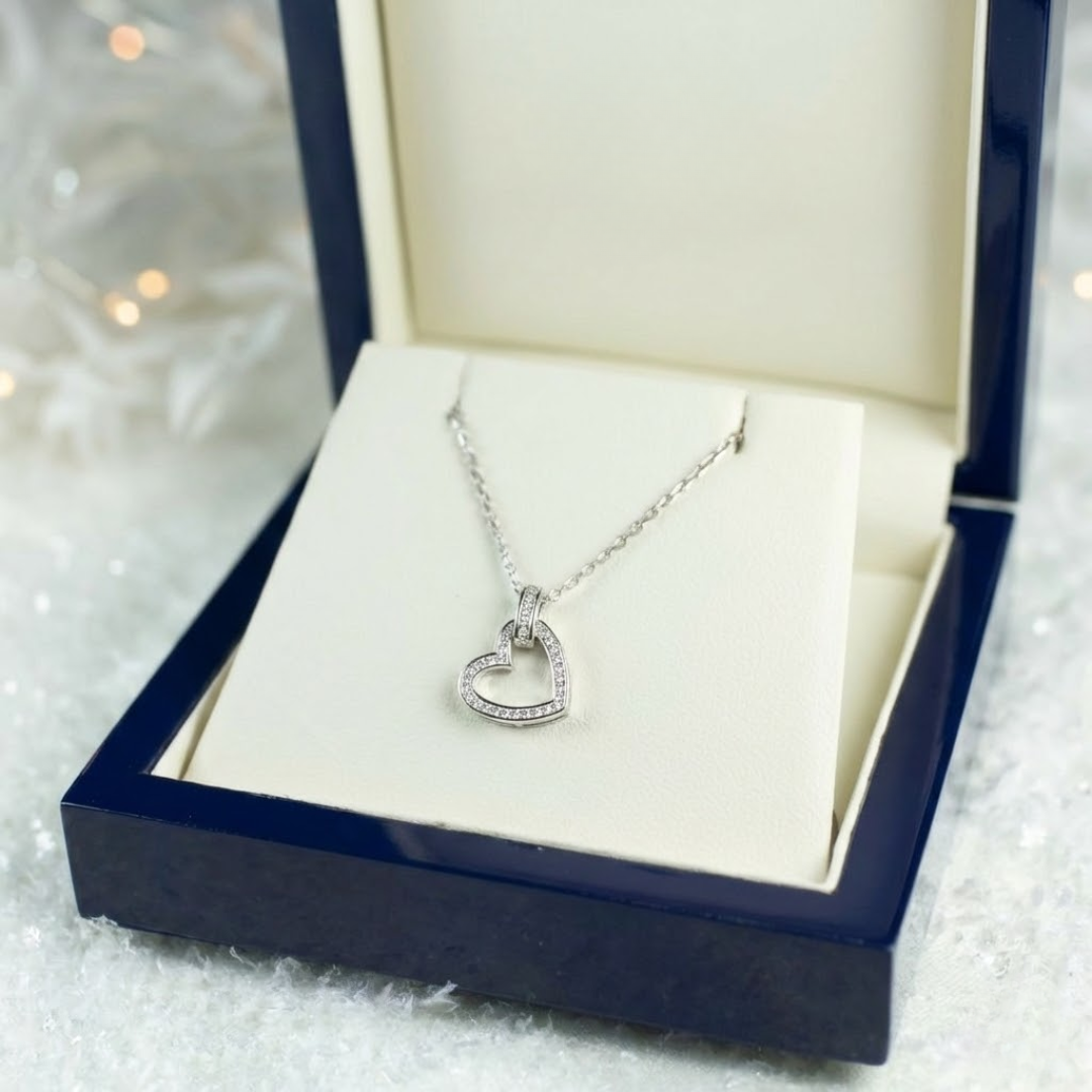 Blisse Allure Sterling Silver Heart Pendant Necklace
