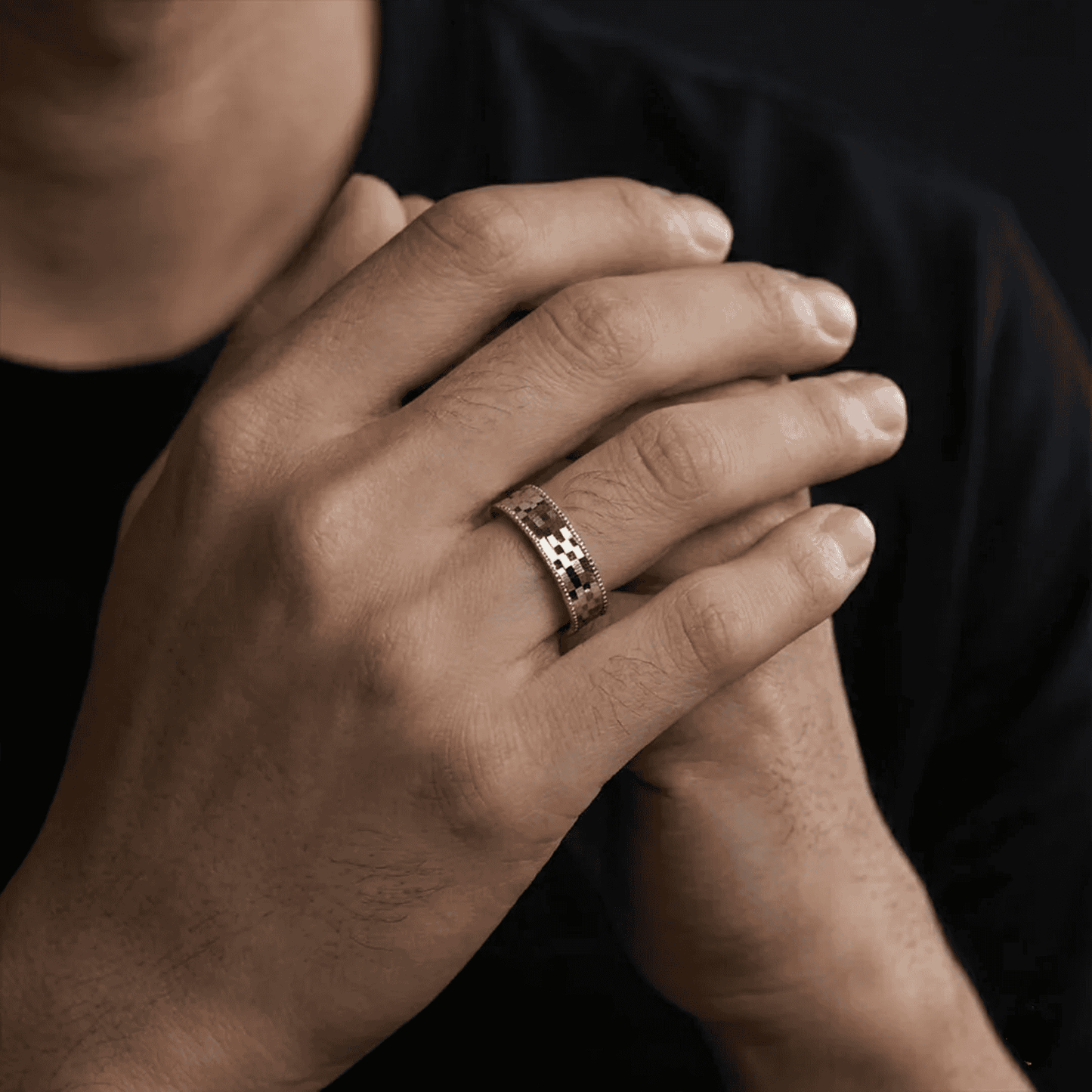 Ring with Diamond-Cut Pattern - Blisseallure.in