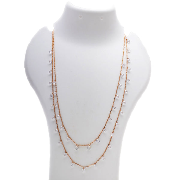 Blisse Allure 925 Sterling Silver Rose Gold Layered Queens Necklace