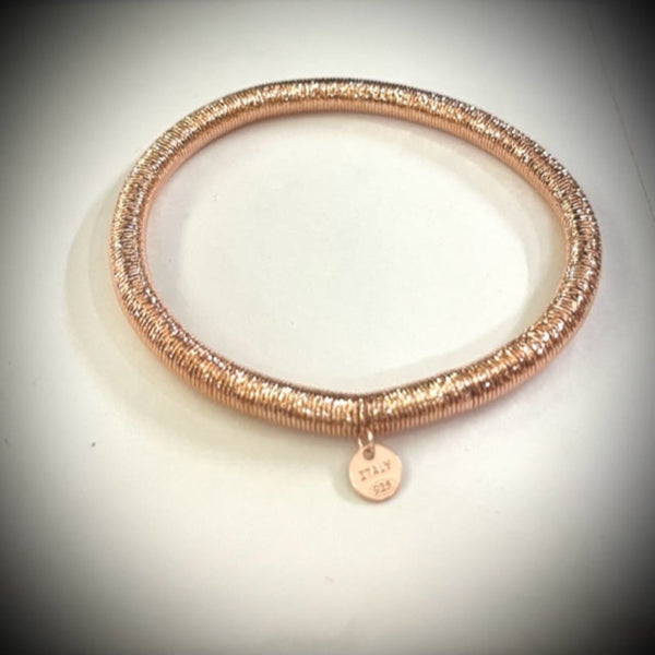 Blisse allure Italian Sterling Flexible Wire Wrapped Mesh Bracelet.