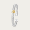 Blisse Allure Elegant Gold Woven Cuff Bracelet with Diamond Accent