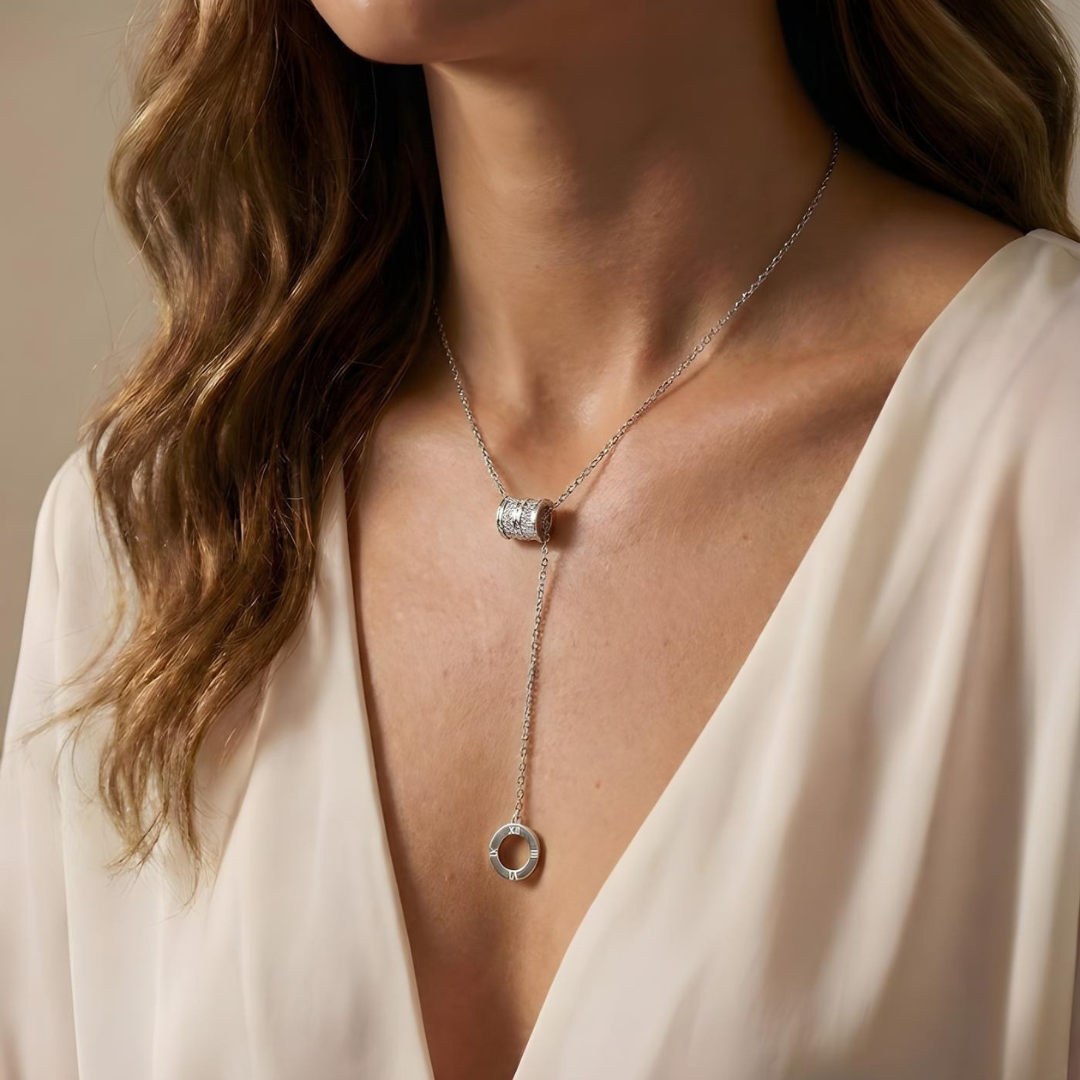 Blisse Allure Sterling Silver Cube Lariat Necklace