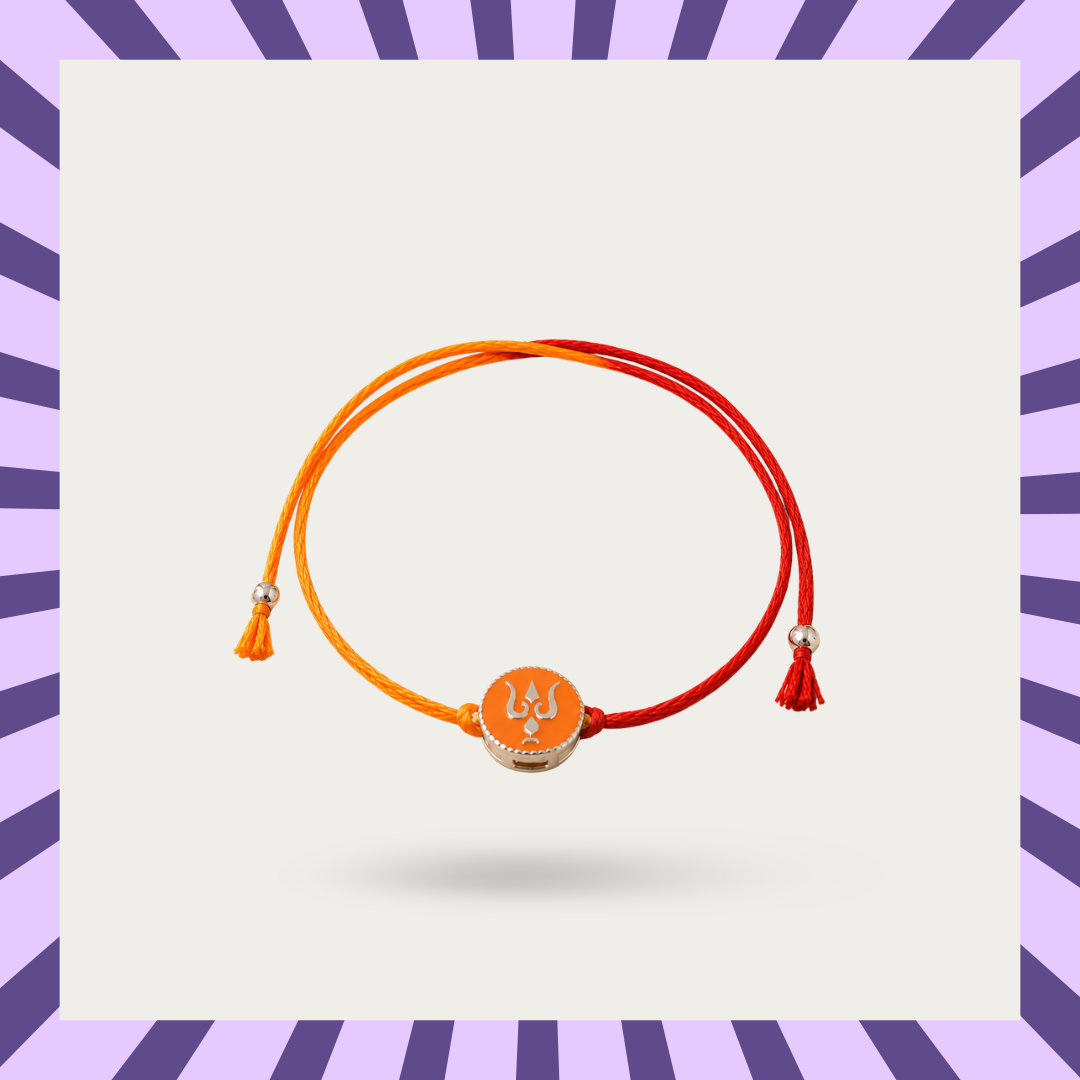Blisse Allure Sterling Silver Enamelled Trishul Rakhi