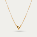 Blisseallure Minimalist Pearl & Golden Heart Necklace for Women