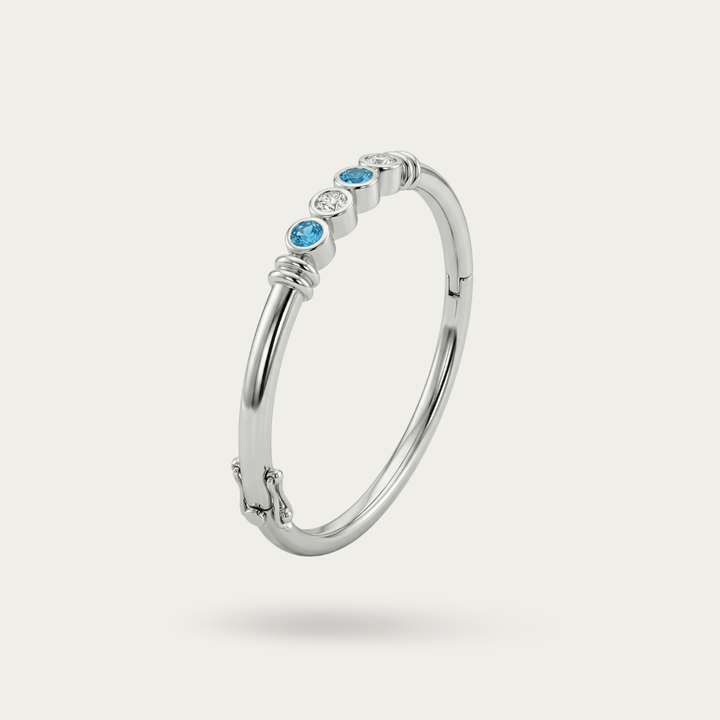 Blisse Allure Sterling Fantasia Baby Blue Bangle