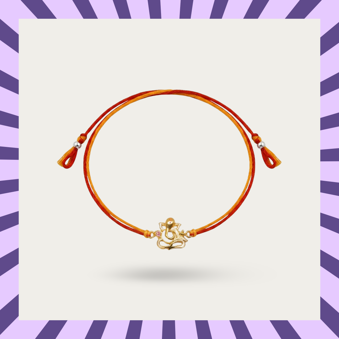 Blisse allure Sterling Silver Ganesh Rakhi for your brother