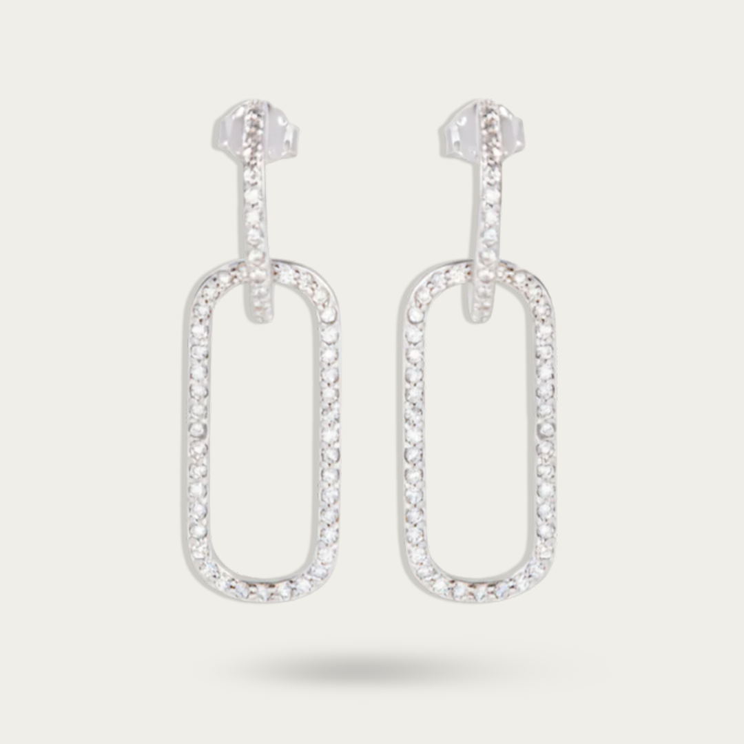 Blisse Allure Sterling Silver Huggie Drop Earrings