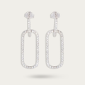 Blisse Allure Sterling Silver Huggie Drop Earrings