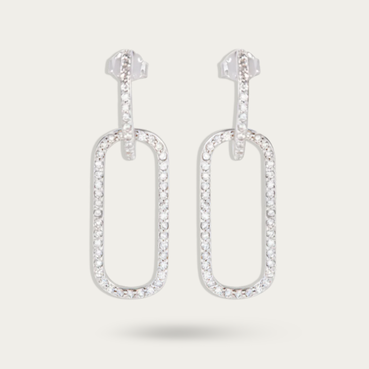 Blisse Allure Sterling Silver Huggie Drop Earrings