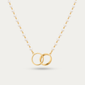 Blisseallure 925 Sterling Silver Interlocking Rings Pearl Necklace for Women