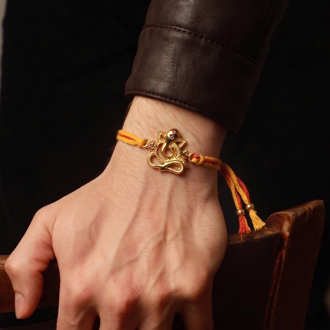 Blisse allure Sterling Silver Ganesh Rakhi for your brother