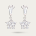 Blisse Allure Sterling Silver Flower Drop Earrings