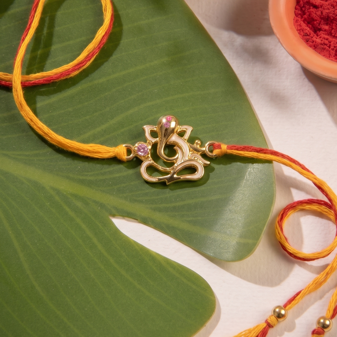Blisse allure Sterling Silver Ganesh Rakhi for your brother