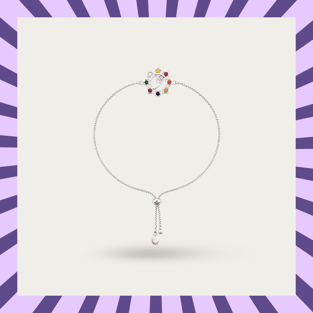 Blisse Allure 925 sterling silver Navratna OM Rakhi for brother