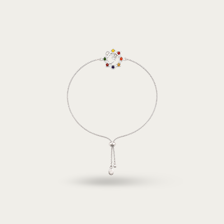 Blisse Allure 925 sterling silver Navratna OM Rakhi for brother