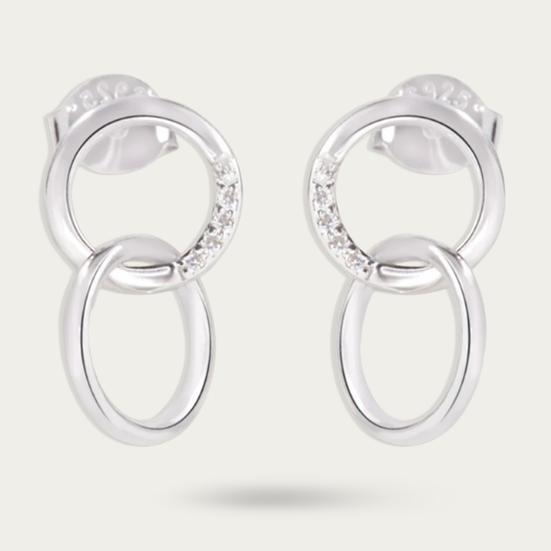 Blisse Allure Sterling Silver Interlinked Circle Earrings