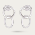 Blisse Allure Sterling Silver Interlinked Circle Earrings
